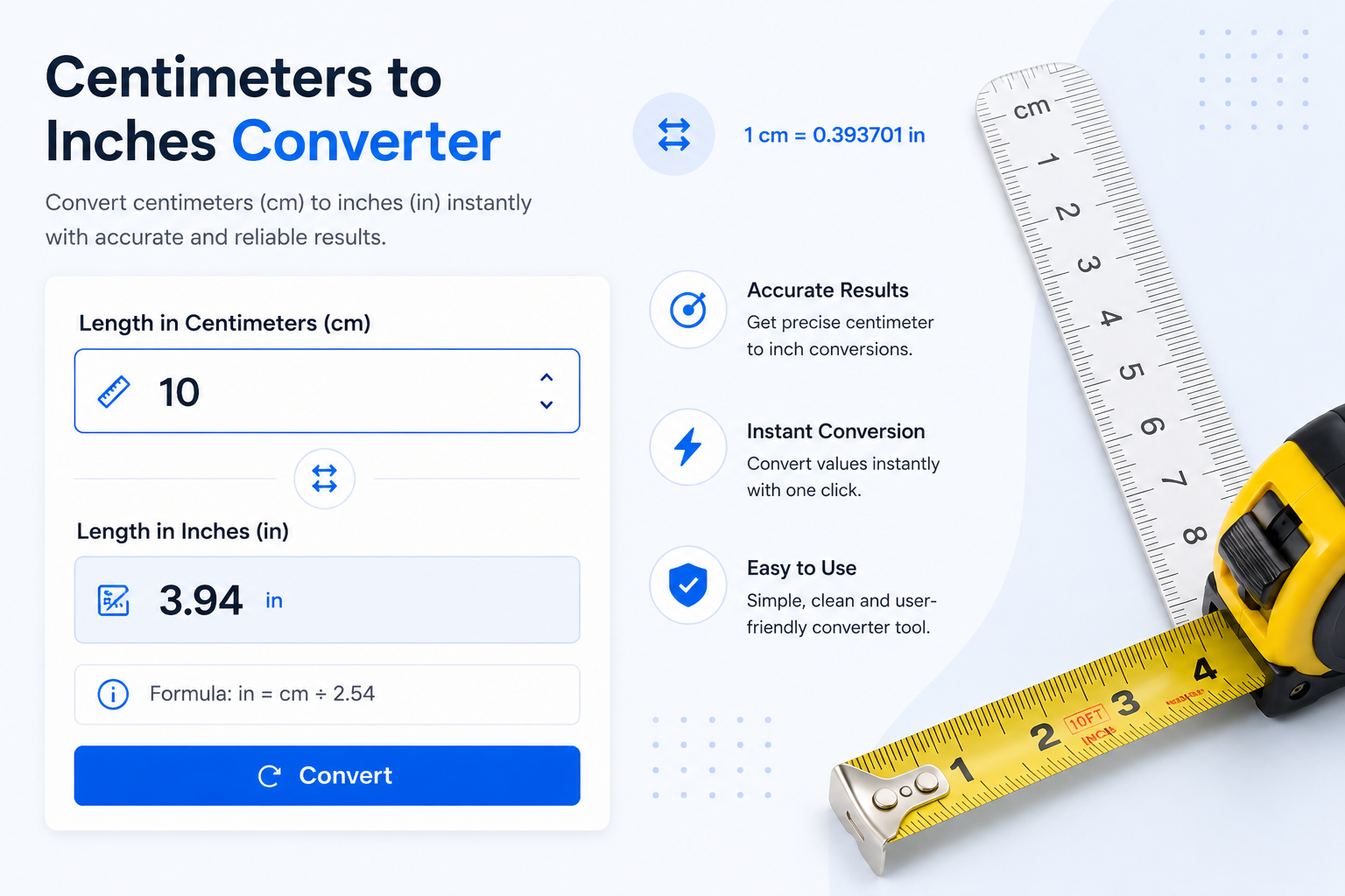 Centimeters to Inches Converter