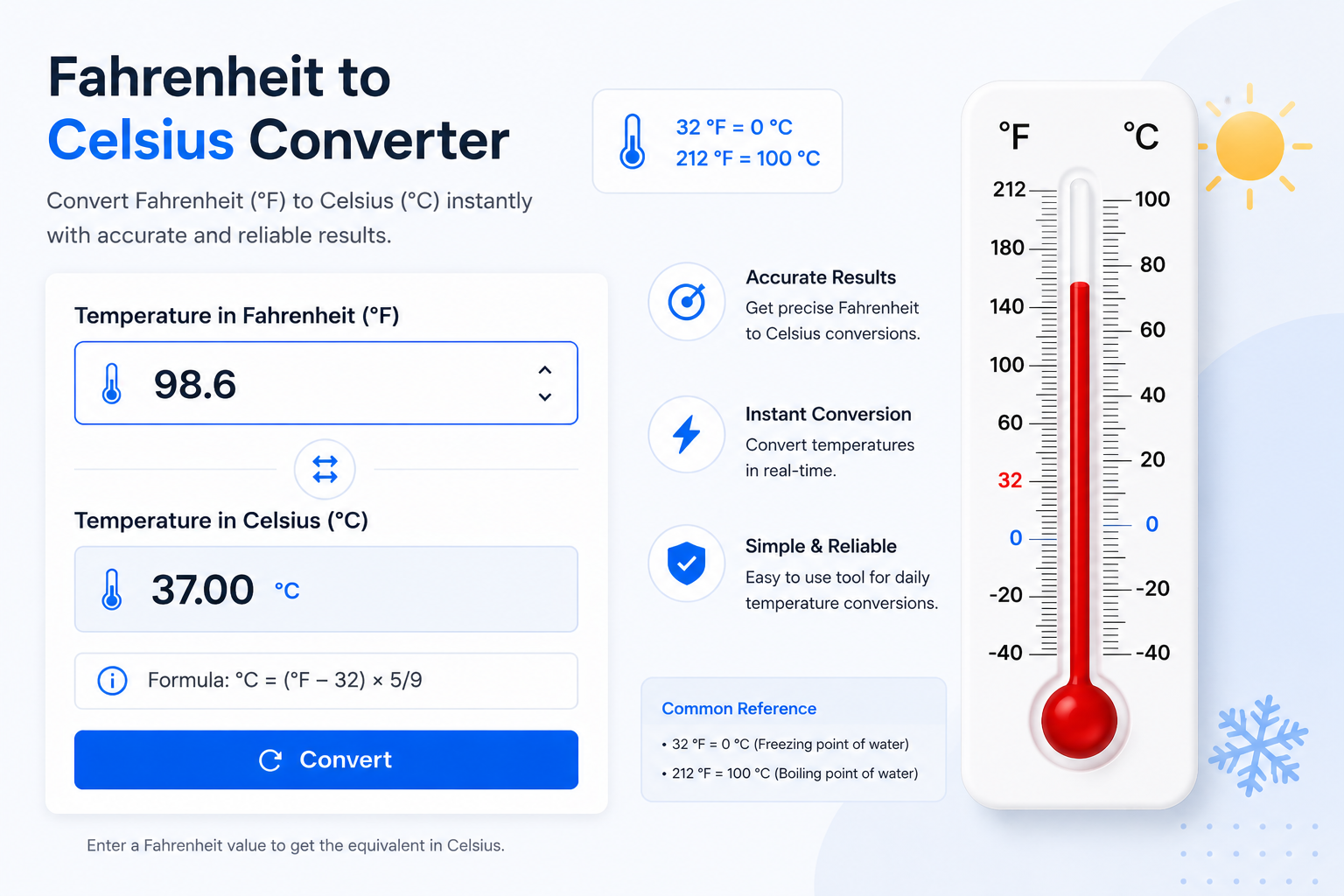Fahrenheit to Celsius Converter